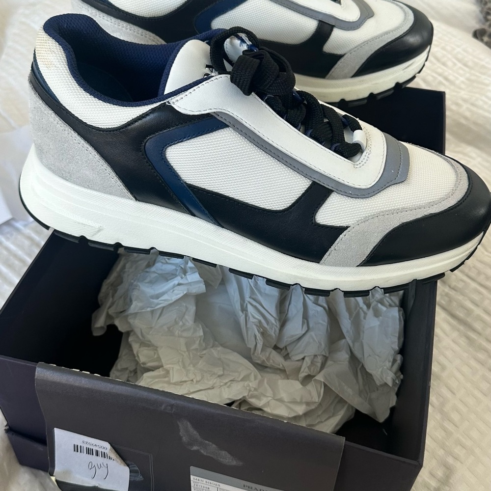 Prada Men's Black, White, and Gray Sneakers - Picture 7 of 15